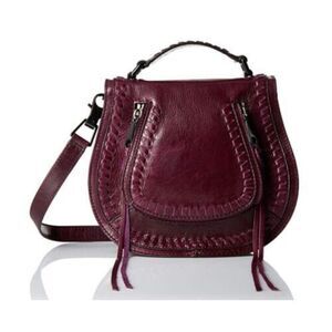 Rebecca Minkoff Small Vanity Saddle, Dark Cherry Messenger Cross Body Handbag